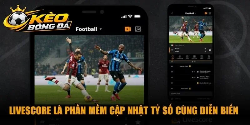 Livescore là phần mềm cập nhật tỷ số cùng diễn biến tình huống hấp dẫn