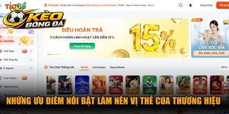 Những ưu điểm nổi bật làm nên vị thế của thương hiệu giải trí Tic88